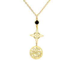Triple Protection Necklace Virgin Mary Witch Knot Pentagram Tetragrammaton  Stainless Steel Double-side Jewerly
