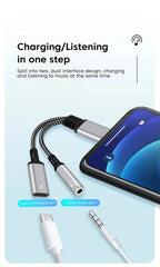 NNBILI 2in1 1in1 USB Type C to 3.5mm Headphone Audio Aux jack Adapter PD 60W Fast Charging Cable for iPhone 15 Samsung Xiaomi