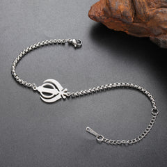 Lucktune Khanda Sikhism Symbol Bracelets for Women Men Stainless Steel Religious Protection Amulet Spiritual Sikh Jewelry Gift