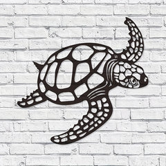 Metal Sea Turtle Ornament Beach Theme Decor Wall Art Decorations Wall Hanging For Indoor Living Room Decor Metal Turtle Wall Art