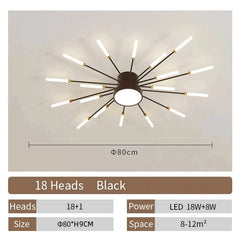 Creative Fan-shaped Rotating Living Room Light Lustre Home Decoration Bedroom LED Ceiling Lamp Modern Dining Room Pendant Lights