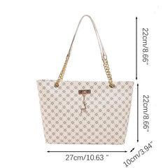 New Presbyopia Handbag Texture Soft Leather Large Capacity Tote Women Bag With Hanging Accessories Shoulder Bag