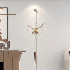 Luxury Silent Wall Clock Modern Living Room Wall Watch Simple Bedroom Silence Pendulum Clock Home Art Decoration Accessories