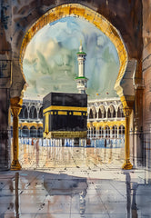 Islamic Grand Mosque Architectural Art, Sacred Holy Place Canvas Print, Muslim Home Wall Decor Prayer Room Ramadan Eid Gift