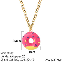 Heart Evil Blue Eye Sun Necklace for Women Cute Dog Bee Elephant Gold Color Pendant Long Stainless Steel Chains