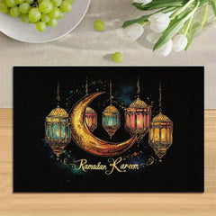 1pc Islamic Ramadan & Eid Placemats Suitable for Ramadan Mubarak - Islamic Table Mats with Arabic Calligraphy & Ramadan Kareem