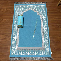 1set Islamic Prayer Mat With Rosary Beads Muslim The Spire Pattern Ramadan Prayer Mats Portable Travel Muslim Prayer Rugs Gift