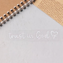 Trust In God Heart Car Rear View Mirror Sticker Decal Faith Bible Verse Christian Church Auto Vehicle Bumper Decor