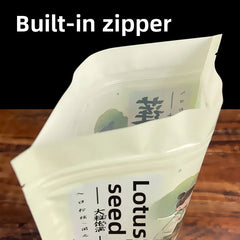 New White Lotus Seeds Self-Standing Bag Food Grade Window 500g One Pound Dry Lotus Seeds Sealed Bag Colorful Printing Packaging