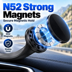 Vyvylabs Magnetic Car Phone Holder 15W Wireless Charger Bendable Car Phone Mount for iPhone 12-18 Stand Dashboard Center Console