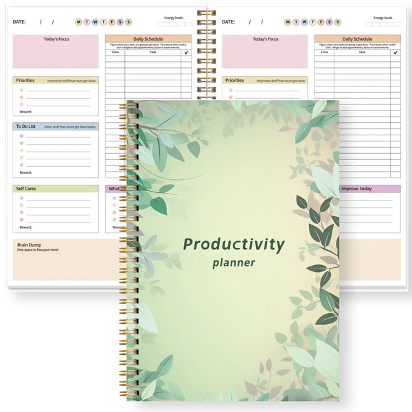 B5 Productivity Planner, Daily and Weekly Organizer with Priorities,To-Do List,Schedule,Floral Cover Journal for Time Management
