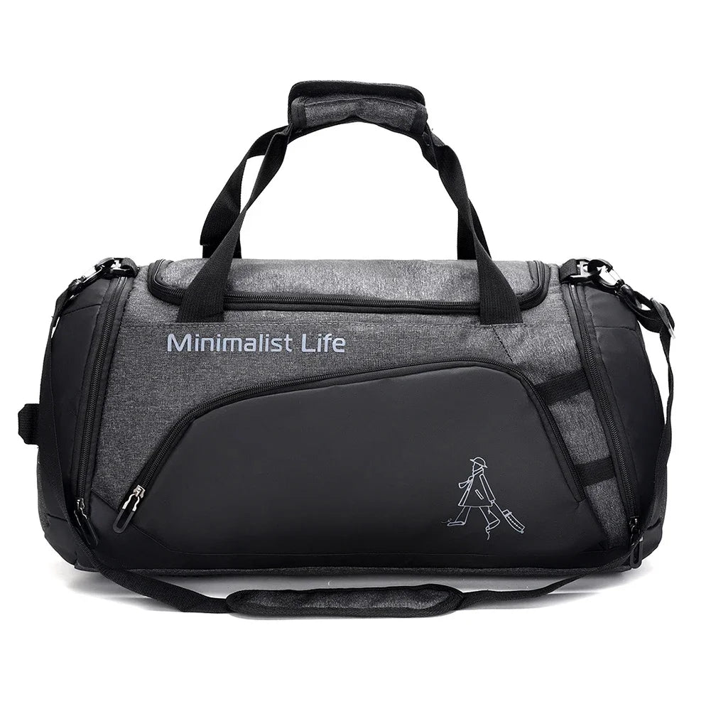 Waterproof Nylon Gym Bag – Dry & Wet Separation Sports Travel