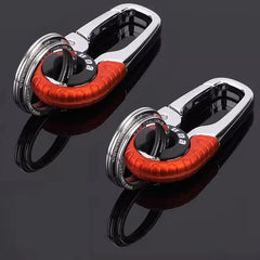 1/5pcs Men's Keychain Hook Stainless Steel Buckle Outdoor Carabiner Climbing Tool Double Ring Fishing Key Ring Car Accessories