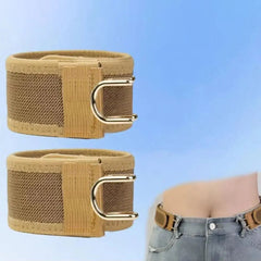 New 1Pc 2Pcs Unisex Buckleless Belt Hook Waist Buckle Adjustable Elastic Waist Belt Comfortable Metal Hook
