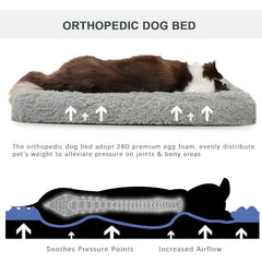 Extra Large Dog Bed, XL Orthopedic Egg Crate Foam Dog Bed with Removable Washable Cover, Waterproof Dog Mattress Nonskid Pet Shop