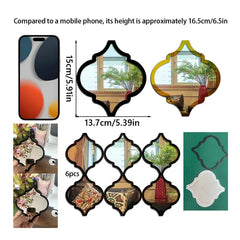 Modern Gourd-Shaped Mirror Acrylic Sticker Wall Cafe Restaurant Decor Boho Lantern shaped Wall Sticker Home Bedroom Living Decor