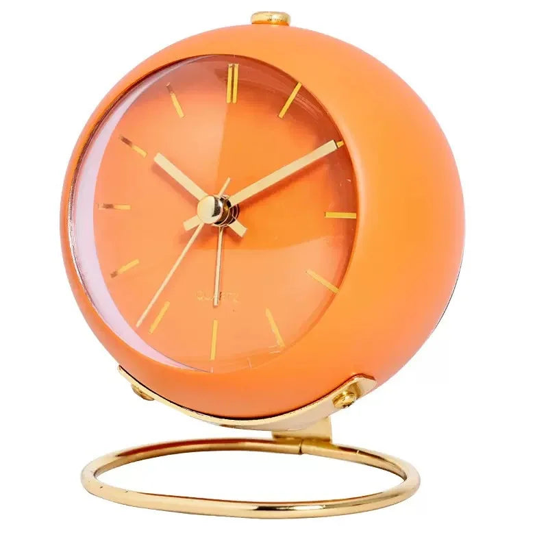 Table Alarm Clocks with Light, Retro Silent Non-Ticking Analog Clock Loud Table Clock for Bedside Office Travel Kids Decoration