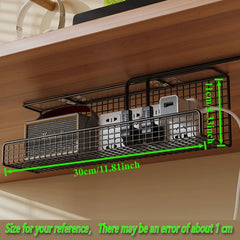 Single-layer metal under desk cable organiser