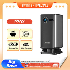 BYINTEK BOOK 1 P70X Portable Built-in Battery 4K Support 3D Wifi for Outdoor Movie Night Home Theater Projectors