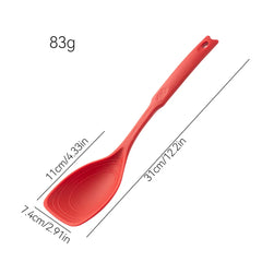 Silicone Spoon Multi-use Hold Comfortable Non-slip Round Handle Large Cooking Utensils Mixing Spoon Silicone Tableware Scoop