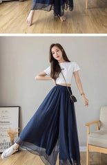 Women’s High-Waist Chiffon Wide-Leg Pants – Spring/Summer Plus Size