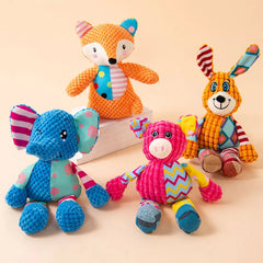 Pet Dog Plush Toy Cute Fox Elephant Bite Resistant Interactive Squeaky Dog Chewing Toy Dog Teeth Cleaning Sounding Doll Chew Toy Pet Shop