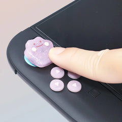 Cute Bling Silicone Soft D-pad Button ABXY Key Sticker Skin Case For Switch 2/NS Oled Joy-con Thumb Stick Grip Cap Cover