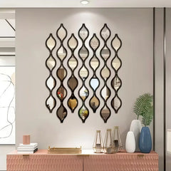 6/12pcs Gold Teardrop Wall Mirror CombinationArtisticDecorative Mirror for BathroomBedroom Living Room Hallway Accent Wall Decor