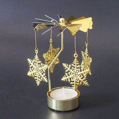 Gold Silver Candlesticks Rotating Romantic Rotation Spinning Carrousel Tea Light Candle Holder Dinner Wedding Bar Party