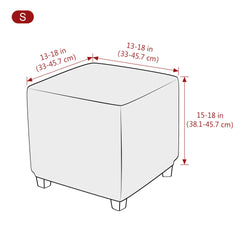 1PC Stretch Ottoman Slipcover Stool Cover T-shape Jacquard Elastic Square Sofa Footrest Covers for Living Room Office Home Decor