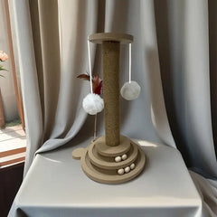 Pet Cat Toy Cat Turntable Funny Cat Stick Balls Durable Sisal Scratching Board Cat Supplies Cat Grab Column Pet Product