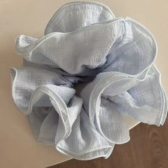 Korean Big Scrunchies – Pink & White Hair Bands for Women