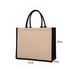 Fashion Burlap Tote Bag – Reusable Jute Beach & Shopping Bag