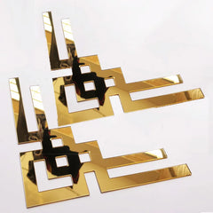 4pcs Acrylic Mirror Sticker Right Angle Corner Hollow Stickers Self Adhesive Removable Wall Mirror Stickers for Home Decor