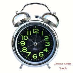 Super Loud Alarm Clock Metal Twin Bell Alarm Clock with Night Light Retro Bedside Clock Silent Table Desk Clocks for Home Bedroo