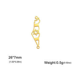 Teamer Stainless Steel Jewish Star of David Israel Map Hebrew Letter Charm Pendant for Jewelry Making Necklace DIY Wholesale
