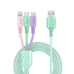 3 In 1 Fast Charging Cable For iPhone15 14 13 12 11 X Pro Max Micro USB Type-C Phone Charger USBC Data Cable