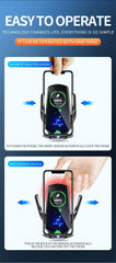 VIKEFON 15W Car Magnetic Wireless Charger Automatic Car Mount Phone Holder For iPhone Samsung Infrared Induction Fast Charging