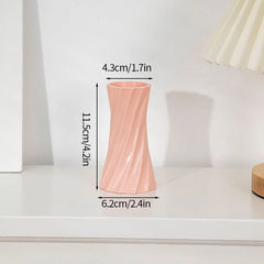 Nordic Vases Pure White Plastic Vases Imitation Ceramic Flower Vases Desktop Flowerpot Wedding Decor Home Ornament