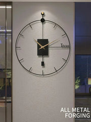 Modern Design Wall Clock Swingable Wall Clocks Living Room Modern Vintage Pendulum Clock Large Brief Wall Home Decor