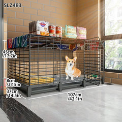 Dog Cage Small Dog Indoor with Separate Toilet Household Corgi Teddy Pomeranian House Kennel Dog Pet Fence Pet Shop
