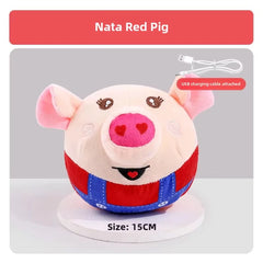 New Dog Toys Interactive Puzzle Electric Plush Jumping Ball USB Rechargeable Clown Cartoon Dog Training Toy Piggy Pet Shop