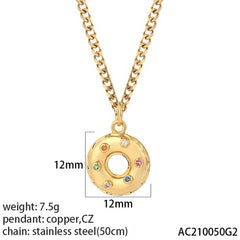 Heart Evil Blue Eye Sun Necklace for Women Cute Dog Bee Elephant Gold Color Pendant Long Stainless Steel Chains