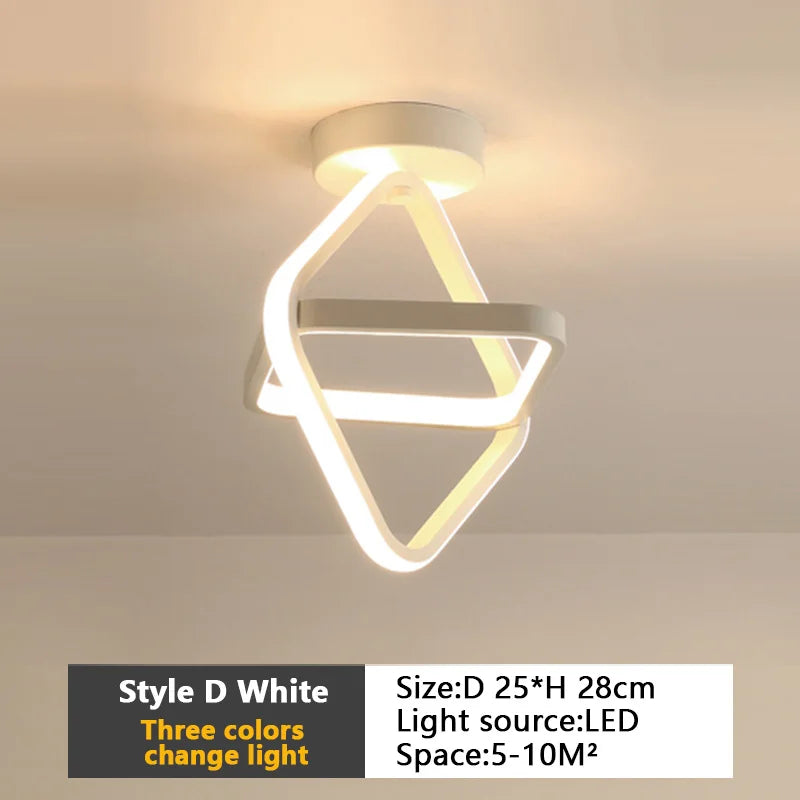 Modern Baked Enamel Finish LED Ceiling Lamp 3 Color Temperature Corridor Lights Balcony Lamps Bedroom Living Room 110V-240V