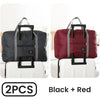 2 Pack Foldable Travel Duffel Bag for Airlines Carry on Bag Weekender Overnight Hospital Tote Bag Gym Duffel Bag Women Men - Black and Red