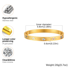Vnox Gold Plated Love Cuff Bangle – Stainless Steel Bracelet