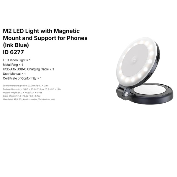 SmallRig Magnetic Fill Light Rechargeable Ring Fill Light Adjustable Color Brightness for Smartphone Vlog Photography Video 6155