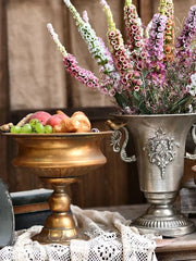 Vintage High Foot Iron Vase Classical Living Room Dry Flower Arrangement Accessories Creative Home Metal Flower Pot Decoration