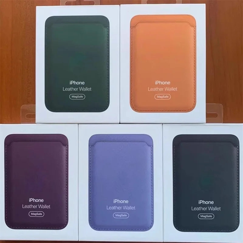 Original for Magsafe wallet Magnetic Card holder Case For iPhone 13 17 16 15 12 14 Pro Max Samsung Leather Bag With Box Cover