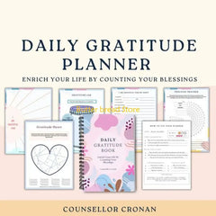 W89C Daily Gratitude Planner Notebook Twin Coil Binding Gratitude Journal For Mindfulness Practice and Mental Health Tracking